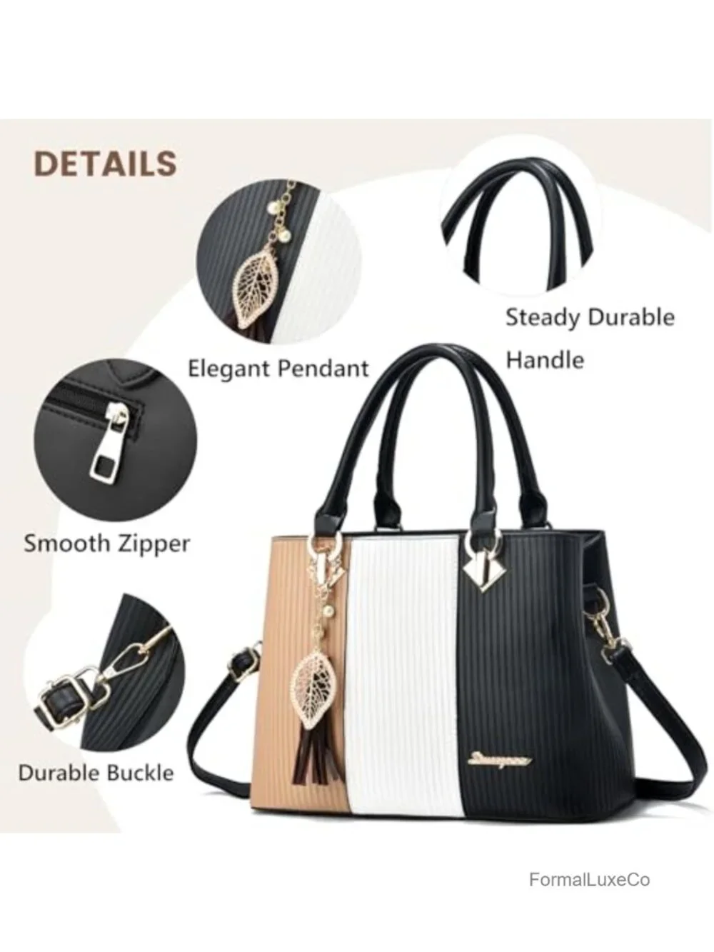 PU Leather Satchel Handbag for Women Crossbody Tote Shoulder Bag